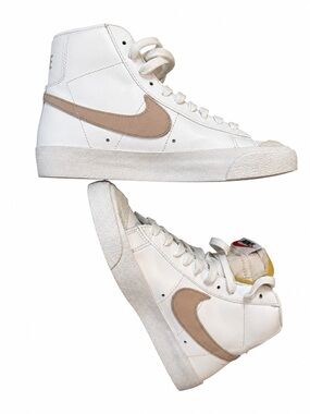 Nike Blazer Mid ‘77 GS 6.5Y White Pink Swoosh Youth Girls Women 8 Retro High Top